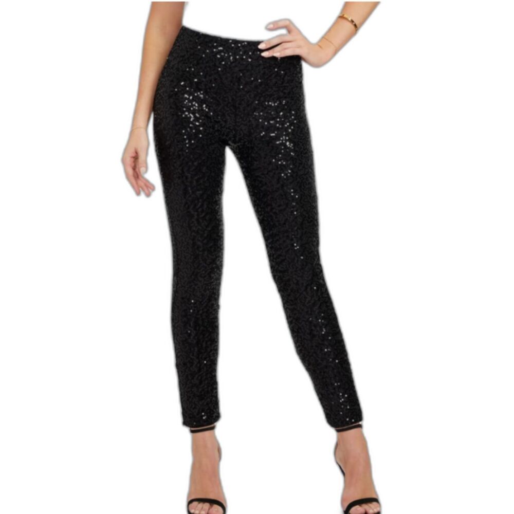 NEW‎ Tipsy Elves Black Sequin High-Waisted Leggings XS